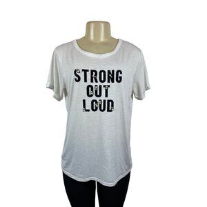 Clock House White T-Shirt With Pearl Embellishments Sz M